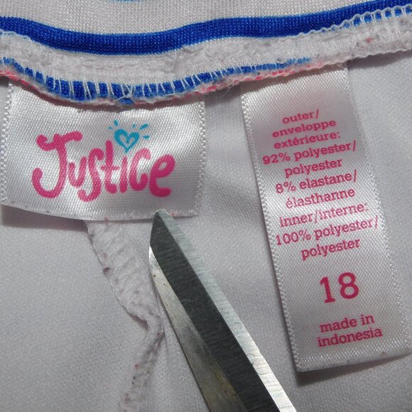 Justice Girls 18 / XL Multicolor Striped Casual Athletic Skort - Picture 3 of 9
